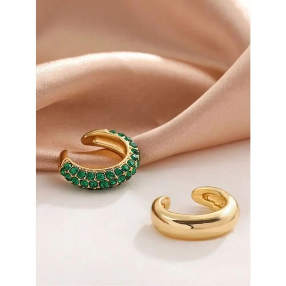 Gold and Green Crystal cuff A1765